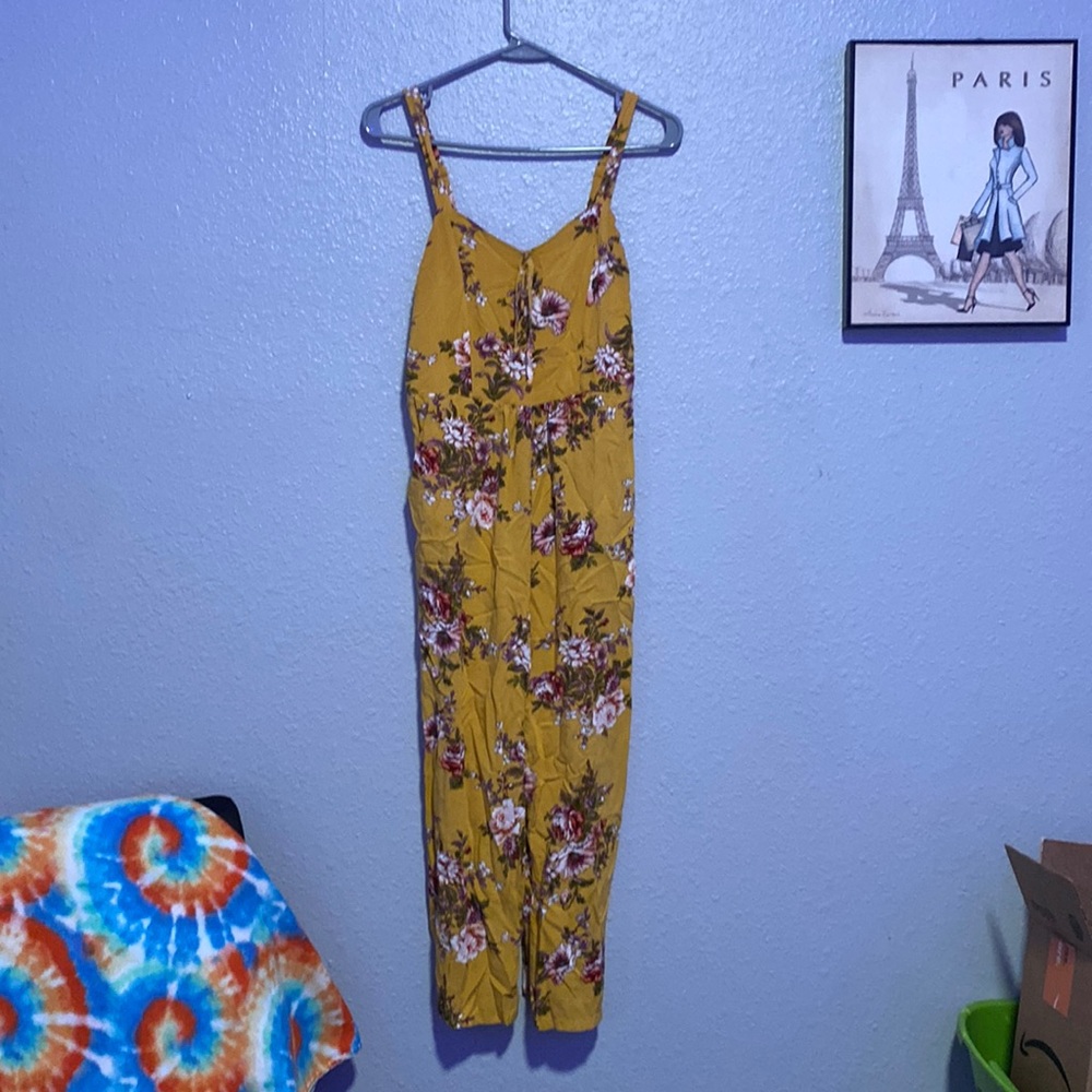 Women’s yellow floral jumpsuit